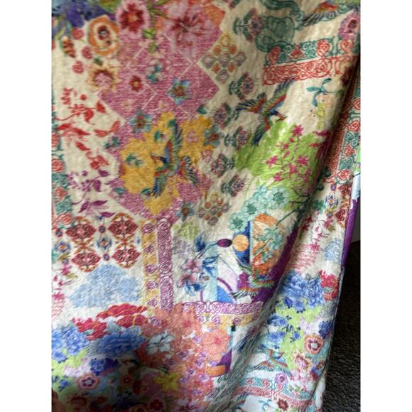 Johnny Was Paon Travel Blanket 55x70 Floral Reversible Boho Soft - Picture 10 of 13